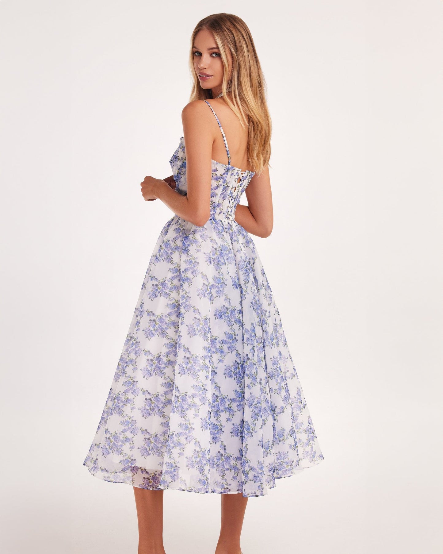 Antonia® | Blue midi dress with thin straps
