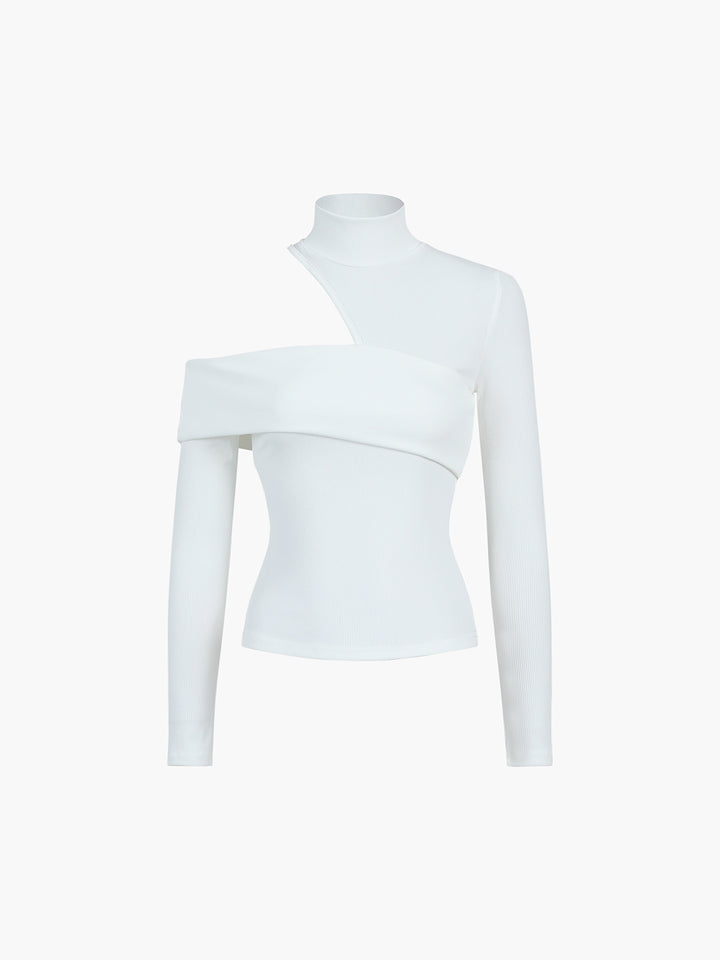Elisa® | Cropped mesh blouse with a high neckline