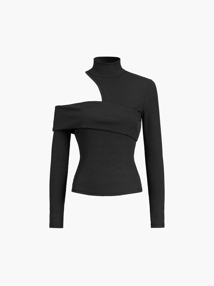 Elisa® | Cropped mesh blouse with a high neckline