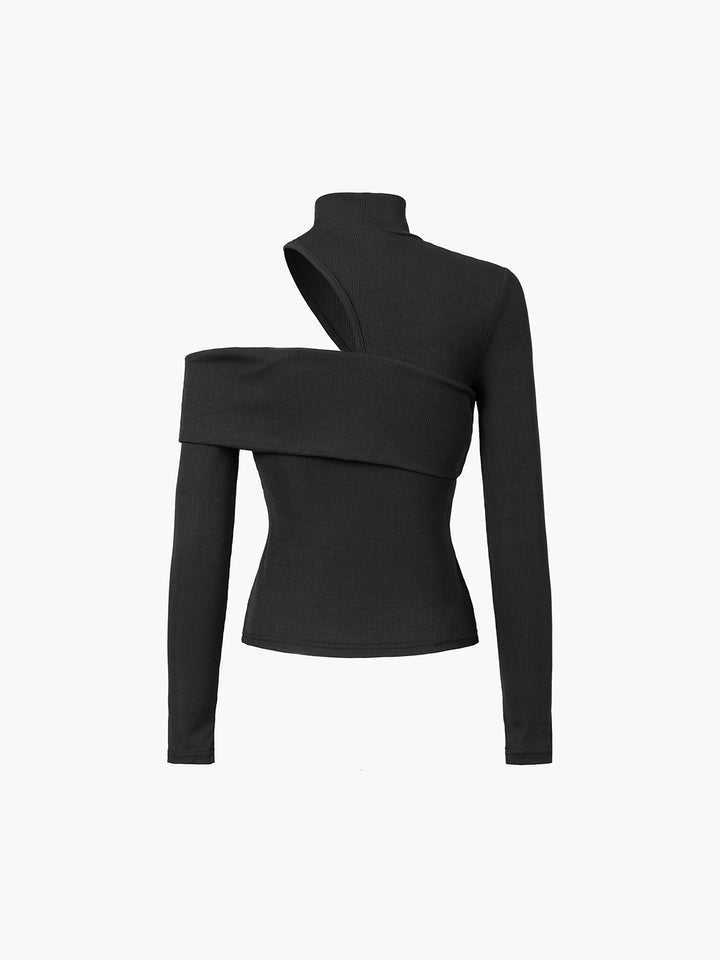 Elisa® | Cropped mesh blouse with a high neckline