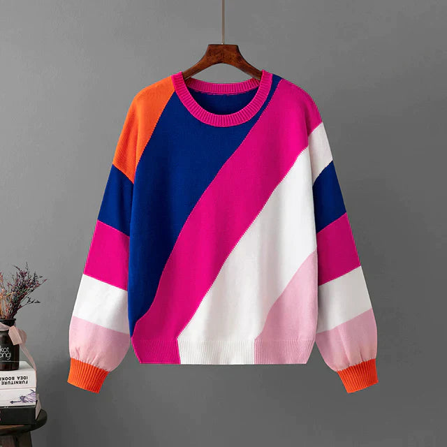 Paige | Colorful Geometric Knit Pullover