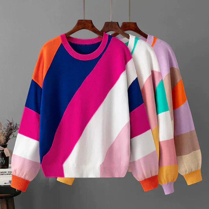 Paige | Colorful Geometric Knit Pullover
