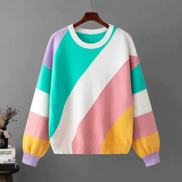 Paige | Colorful Geometric Knit Pullover