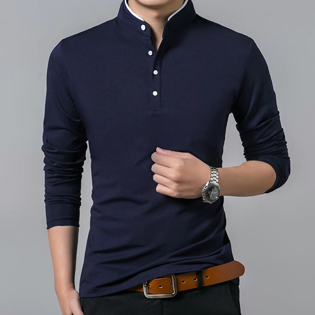 Shane | Men's Slim-Fit Long Sleeve Polo Shirt