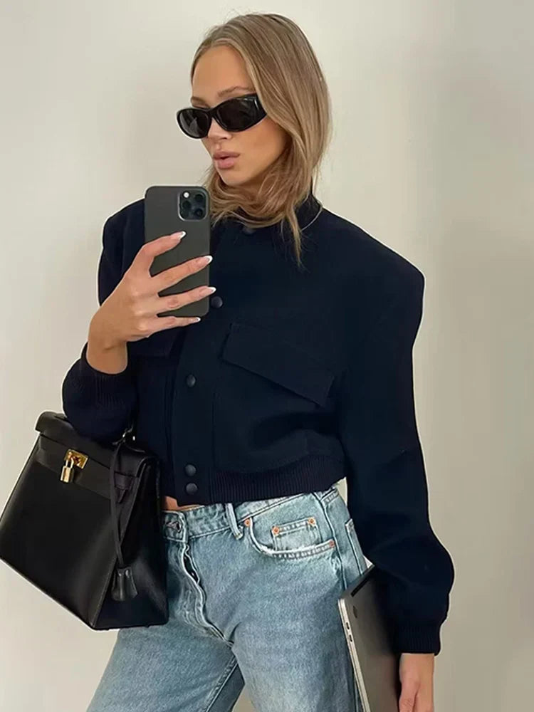 Ellen | Women's Cropped Bomber Jacket