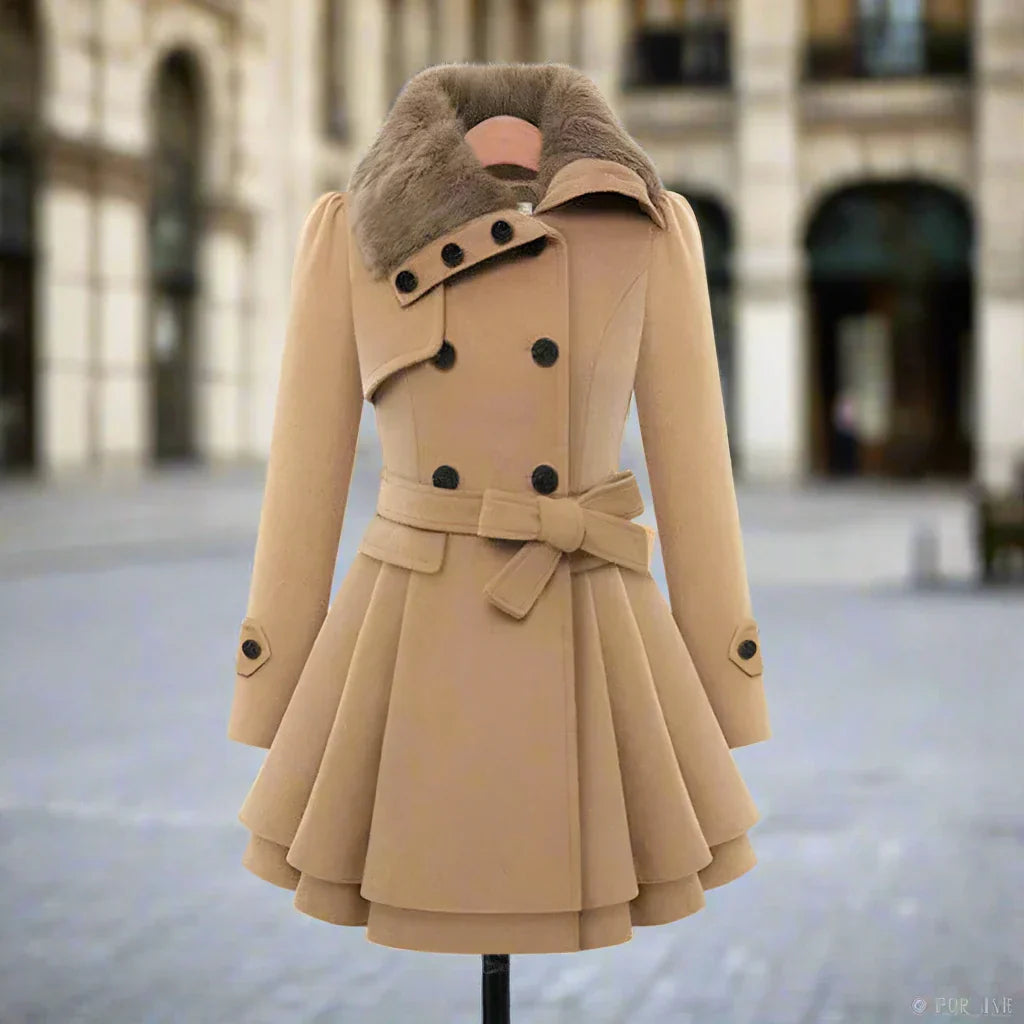 Dulce® | Elegant peacoat with vegan fur