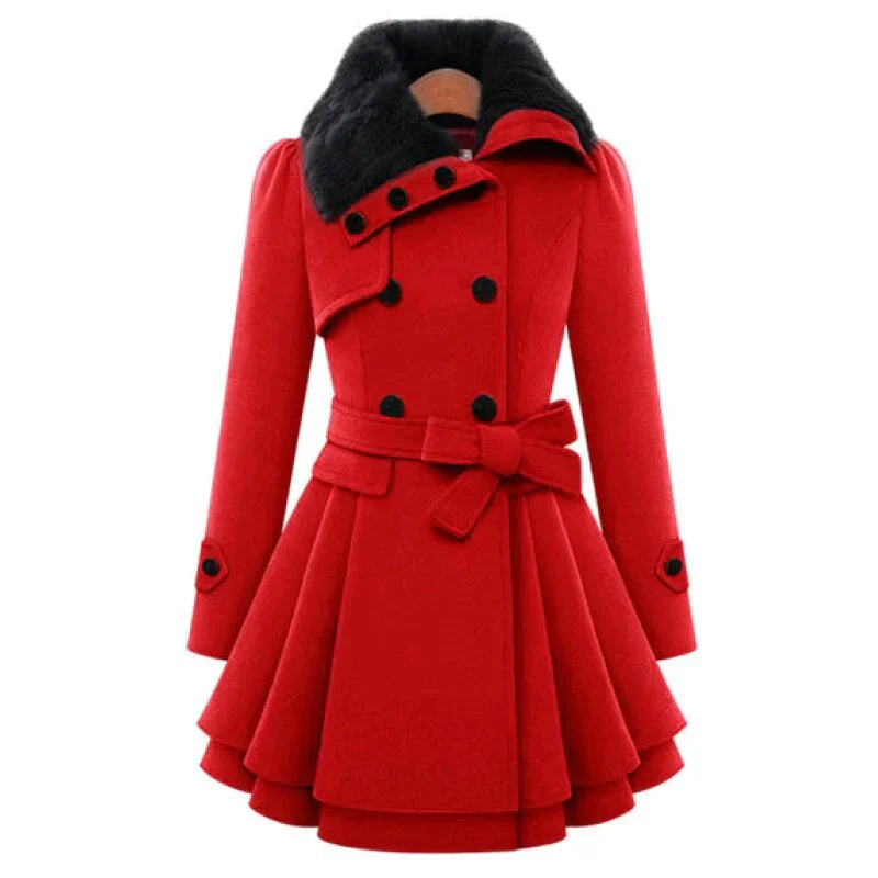 Dominique® | Elegant trench coat with vegan fur