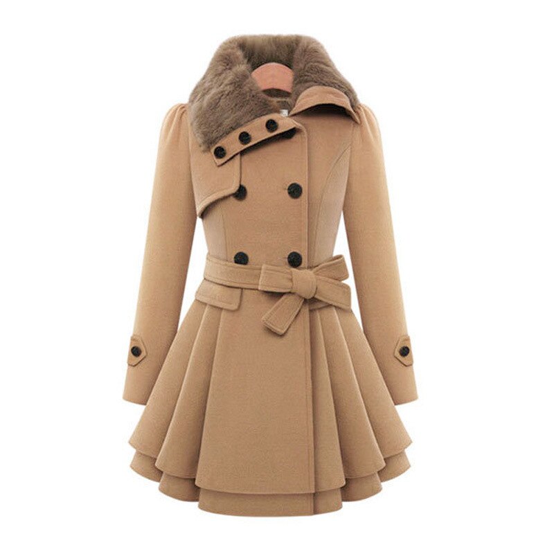 Elda | Elegant coat with fur collar for ladies