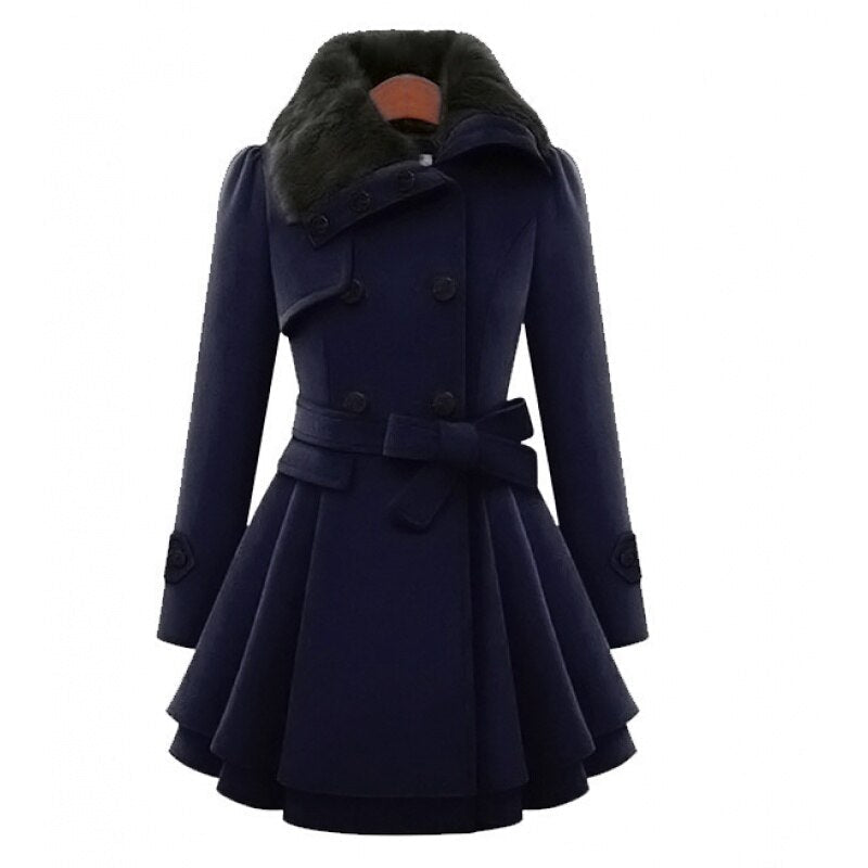 Elda | Elegant coat with fur collar for ladies
