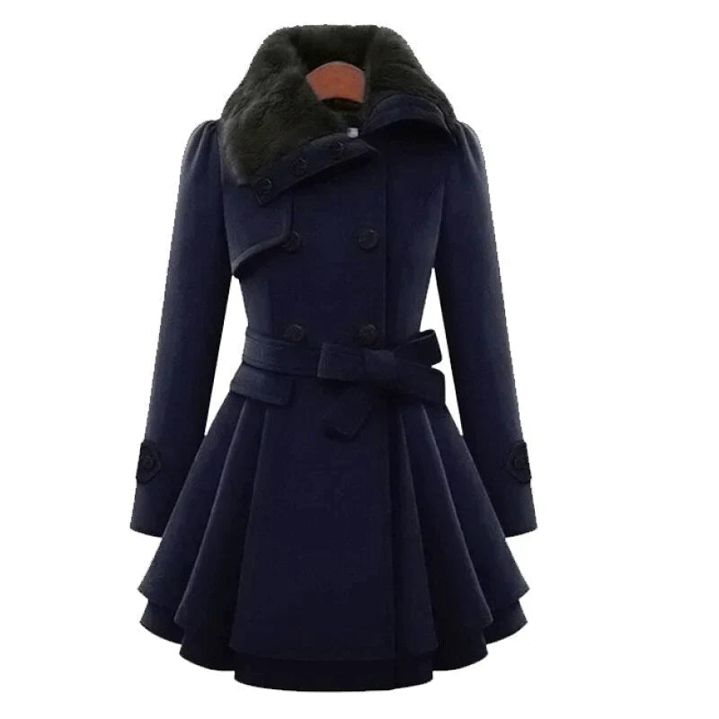 Dominique® | Elegant trench coat with vegan fur