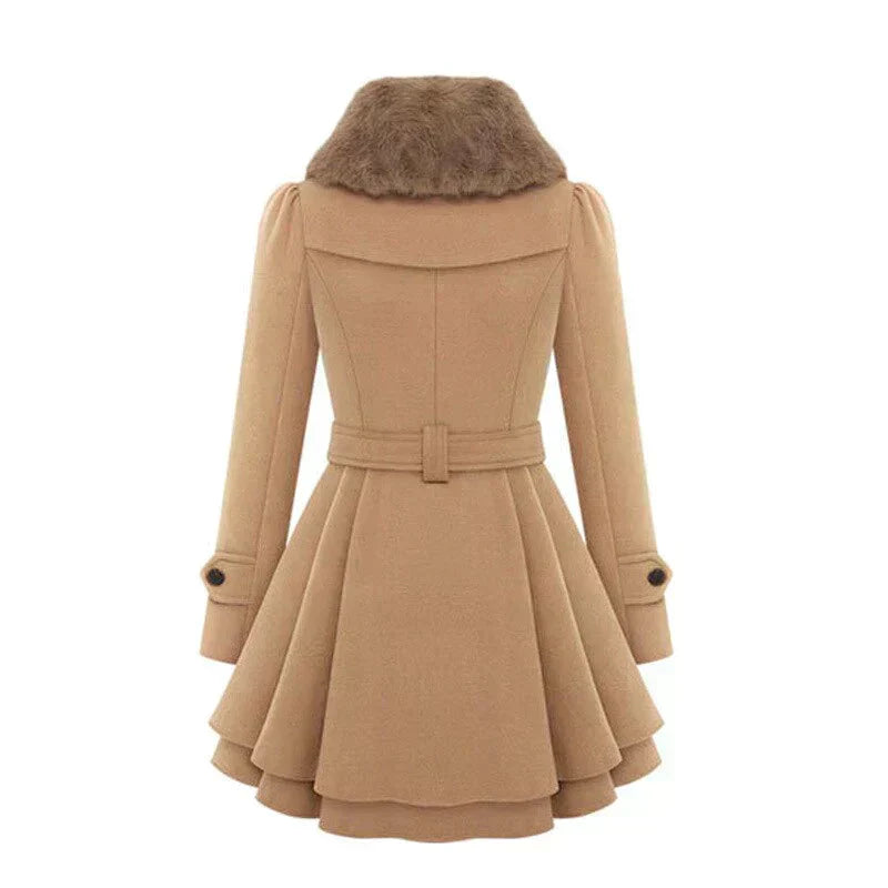 Dulce® | Elegant peacoat with vegan fur