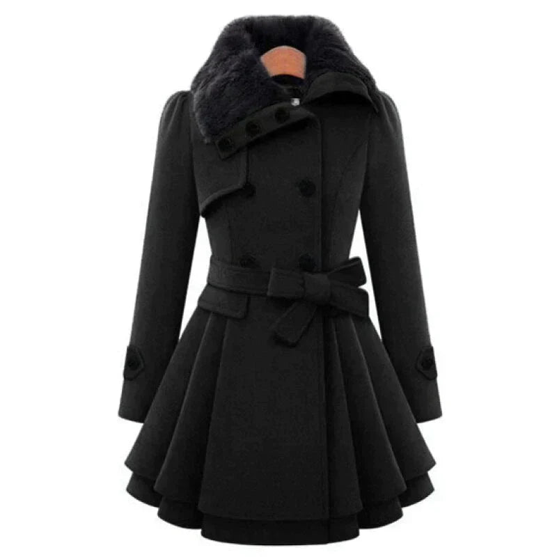 Dulce® | Elegant peacoat with vegan fur