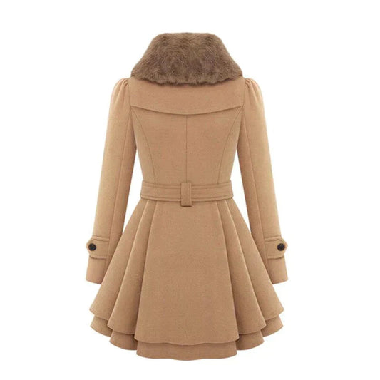 Dominique® | Elegant trench coat with vegan fur