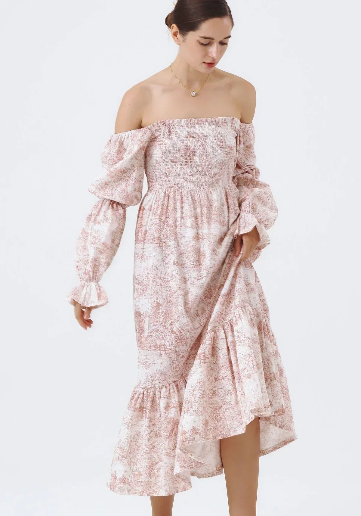 Brianna® | Chiffon dress with bell sleeves
