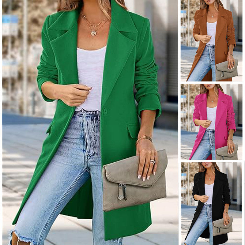 Carina | Long open front coat for women