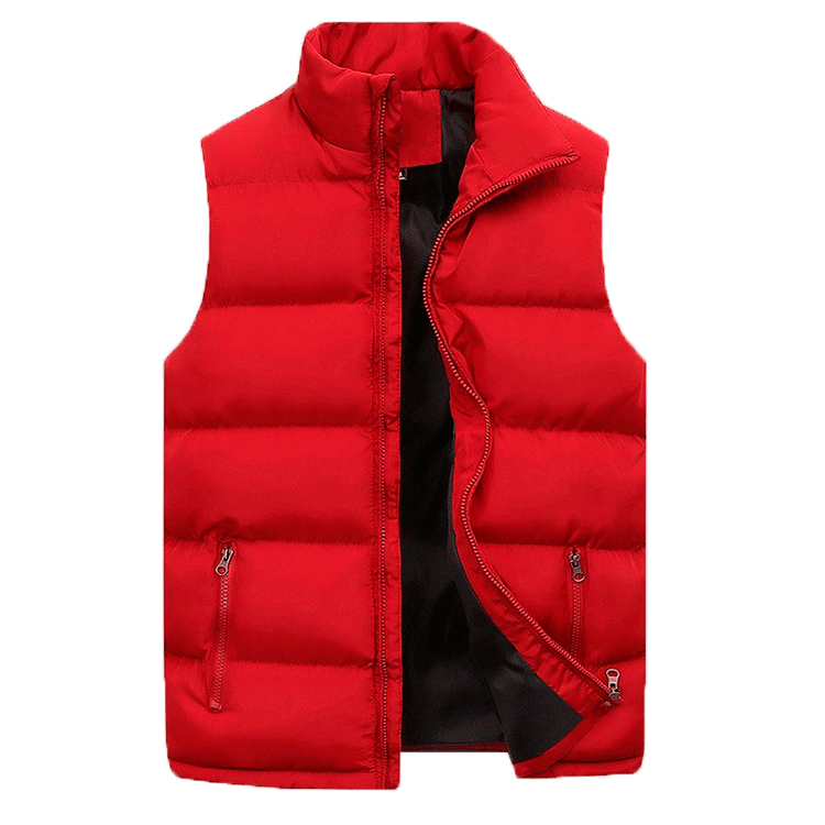 Men’s Quilted Vest – Regular Fit – High Collar – Zip Pockets – Layering