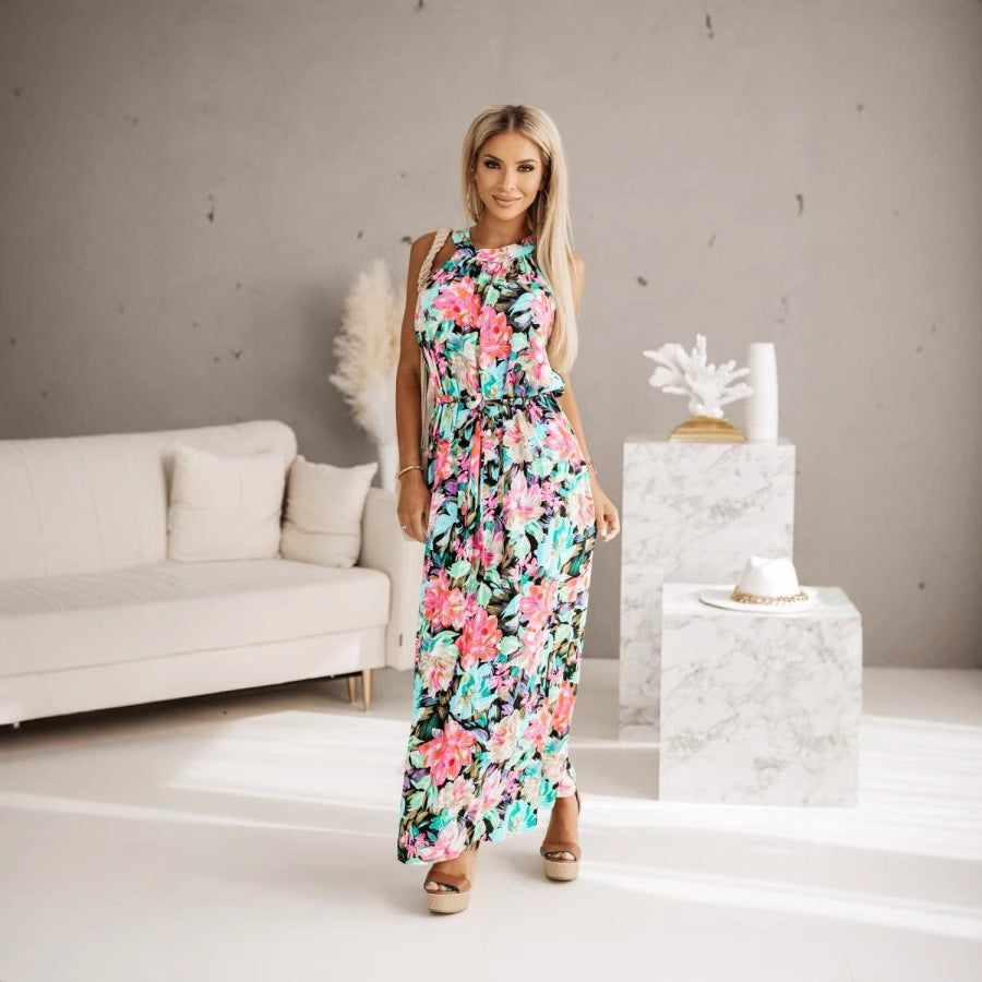Alba® | Women'S Floral Maxi Dress With Adjustable Waist