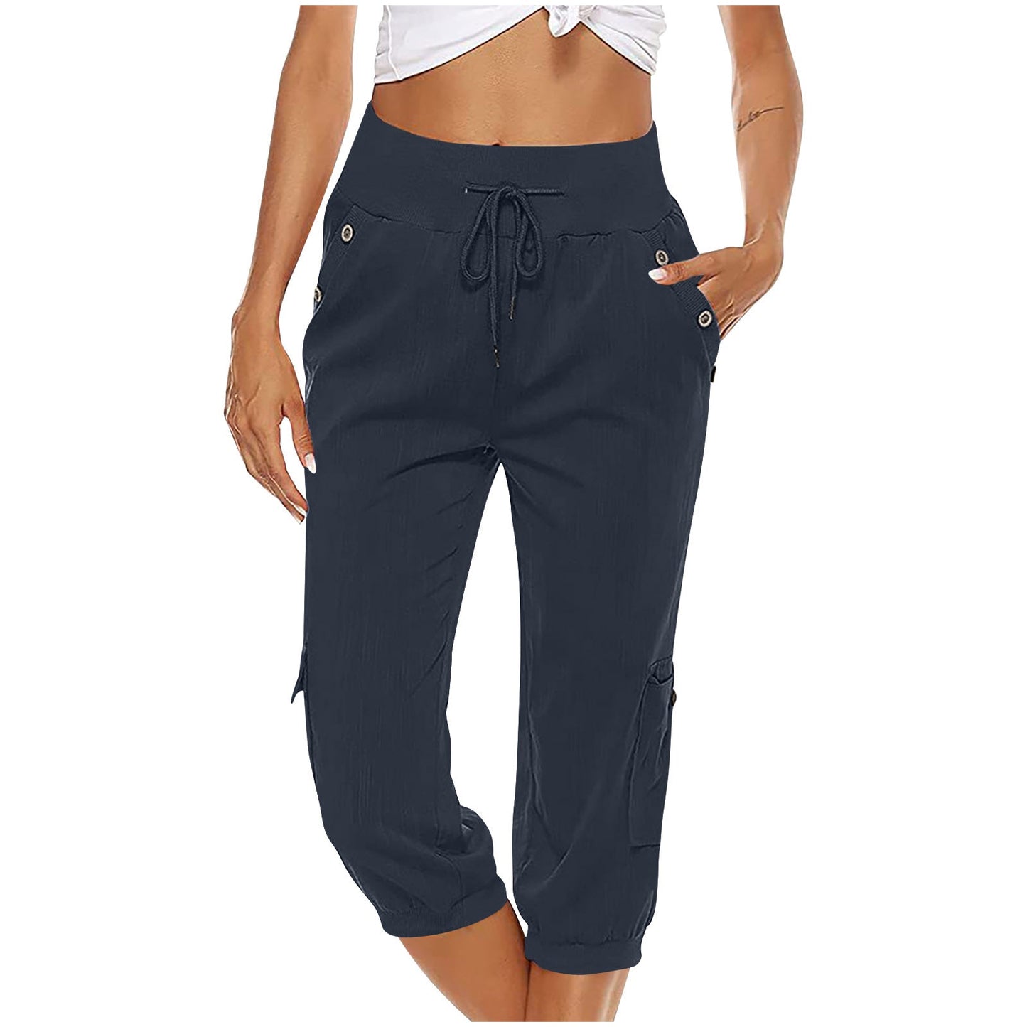 Ana® | Straight Trousers With Elastic Waist And Drawstring