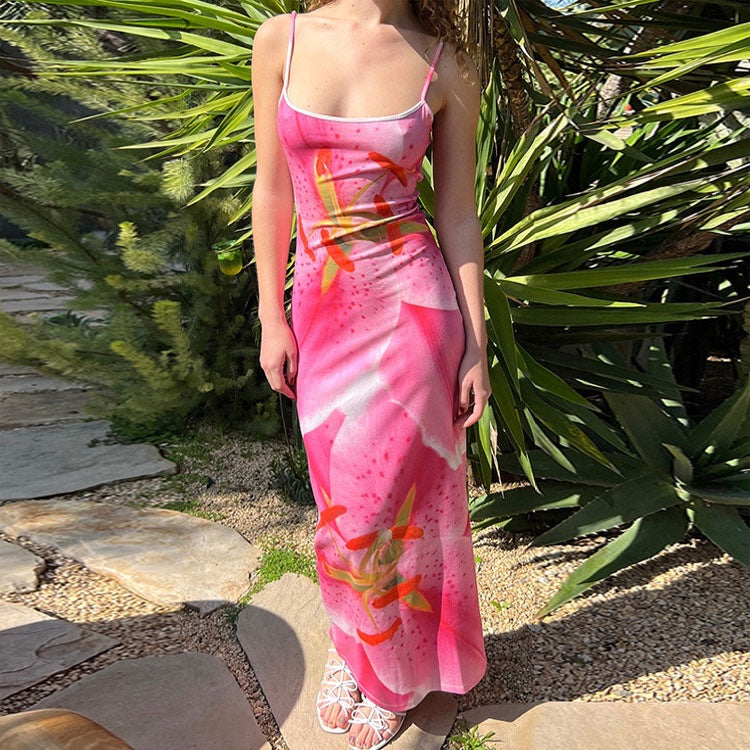 Denisse® | Women'S Floral Spaghetti Strap Maxi Dress