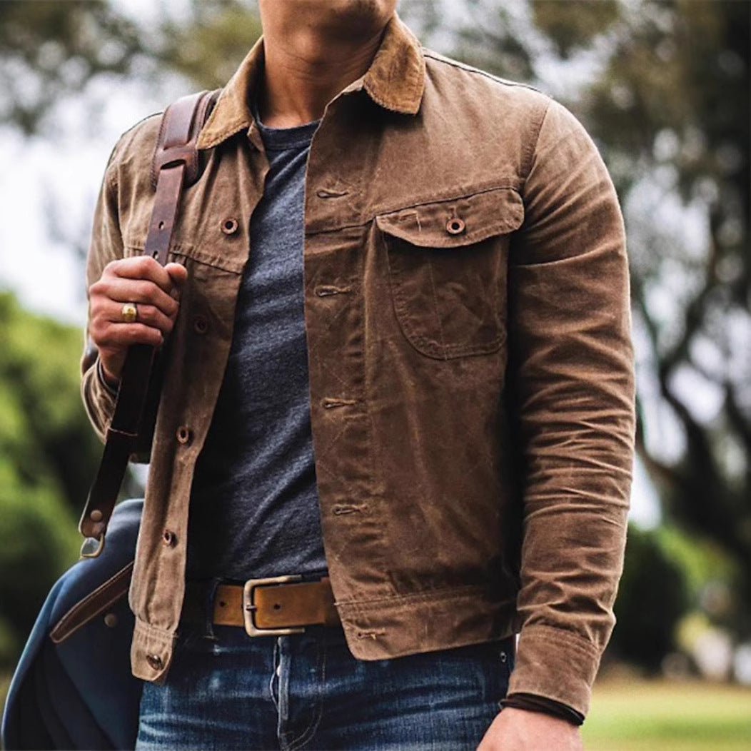 Victor | Men’s Jacket - Casual Cotton Blend - Tailored Fit Shirt Collar