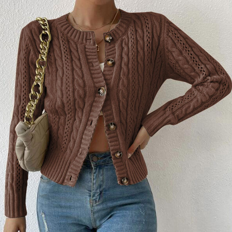 Eliza | Women's Cropped Cable Knit Cardigan