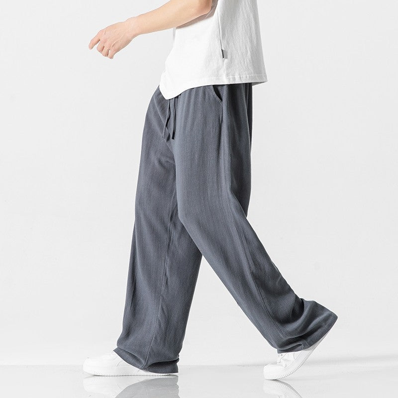 Jeffrey | Men’s Casual Trousers – Loose Fit – Full Length – Comfortable Drawstring Waist