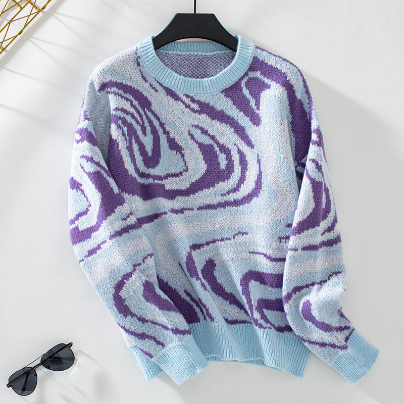 Brenda® | Knitted sweater with a wavy geometric pattern