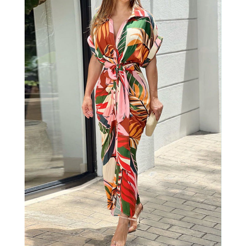 Amelia® | Women'S Floral Print Tie-Front Maxi Dress