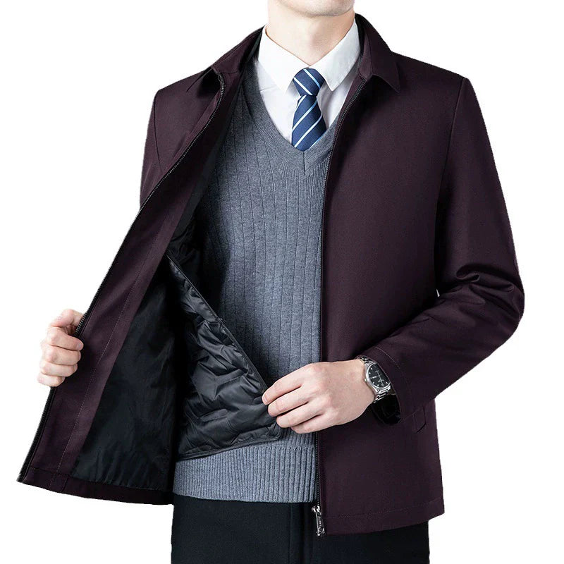 Men’s Jacket – Structured Fit – Detachable Liner – Waist Length Business Casual