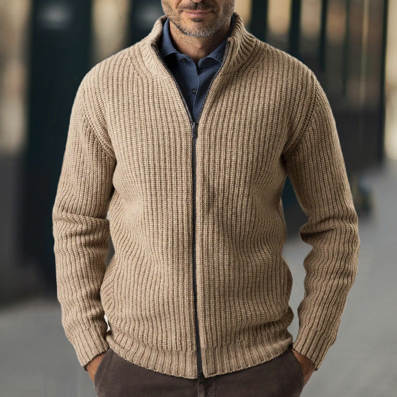 Henry | Men's Zip-Up Ribbed Knit Sweater