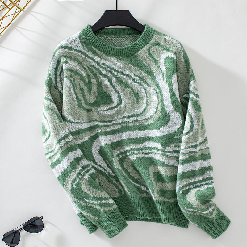 Edith® | Knitted sweater with a geometric wave pattern