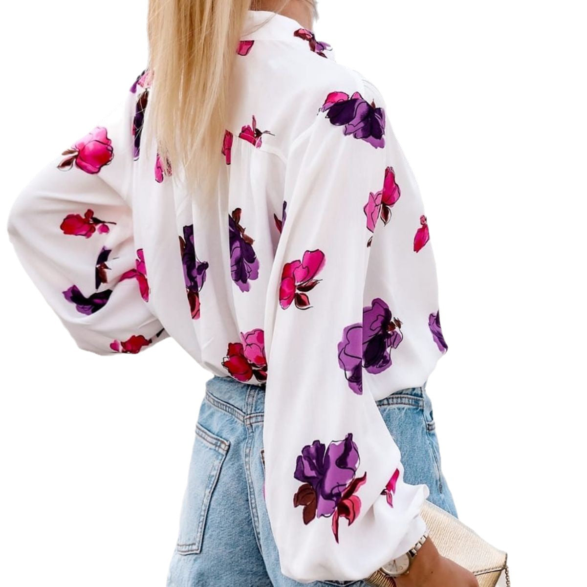 Edith® | Women'S Blouse With Floral Design And Elegant Button Placket