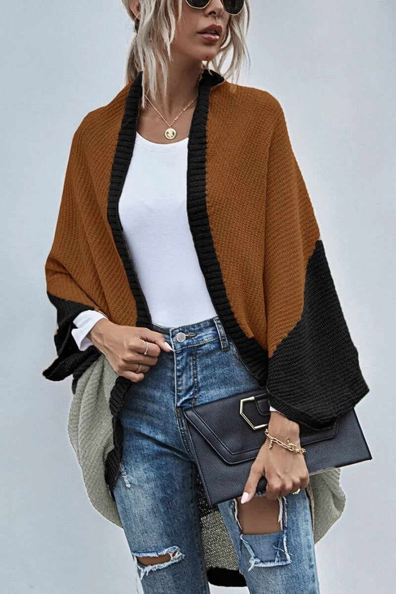 Ariadna® | Bohemian color block cardigan with wide sleeves