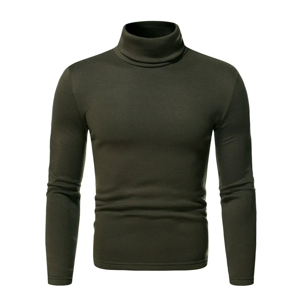 Men’s Turtleneck T-Shirt – Slim Fit – Stretch Fabric – Long Sleeve Base Layer