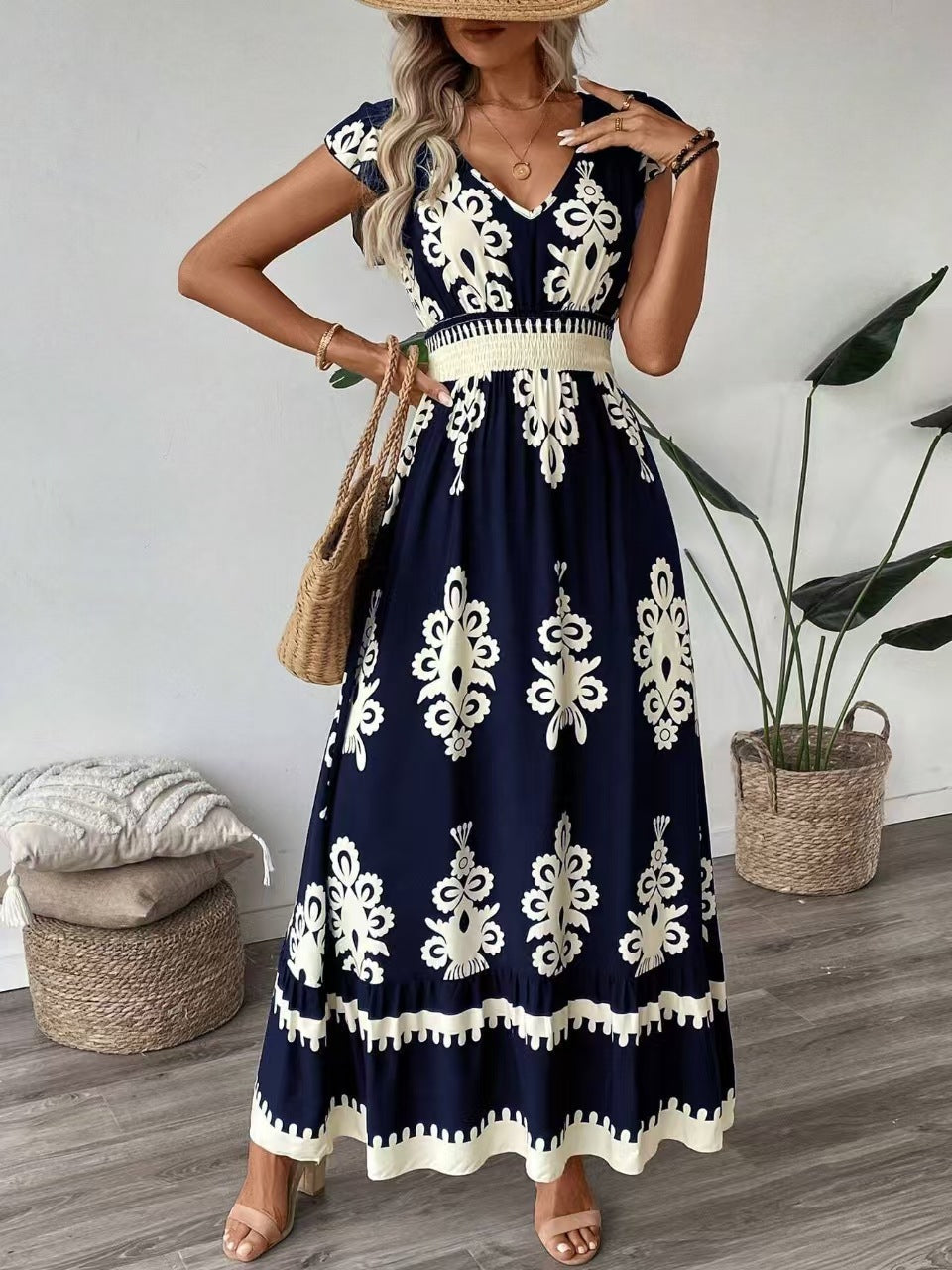 Aurora® | Women'S Embroidered V-Neck Maxi Dress