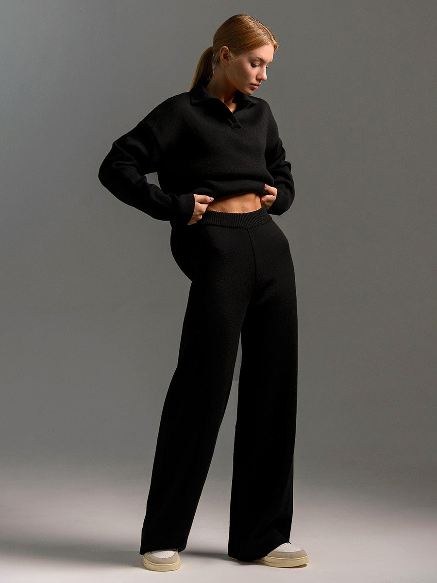Abigail | Long sleeved polo shirt and trousers for women