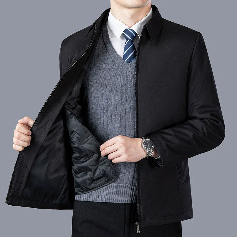 Men’s Jacket – Structured Fit – Detachable Liner – Waist Length Business Casual