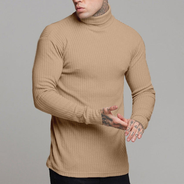 Men’s Turtleneck Sweater – Slim Fit – Ribbed Knit – Long Sleeve – Soft Cotton Blend
