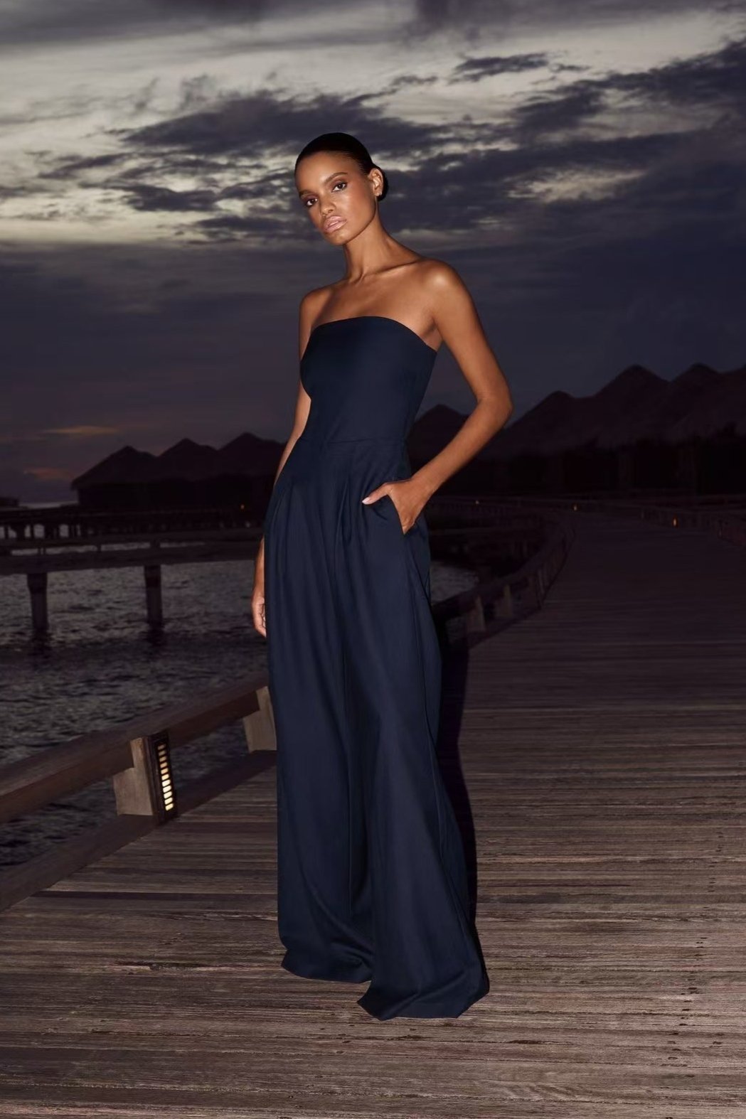 Diana® | Jumpsuit Marine Strapless Wide Leg Jumpsuit