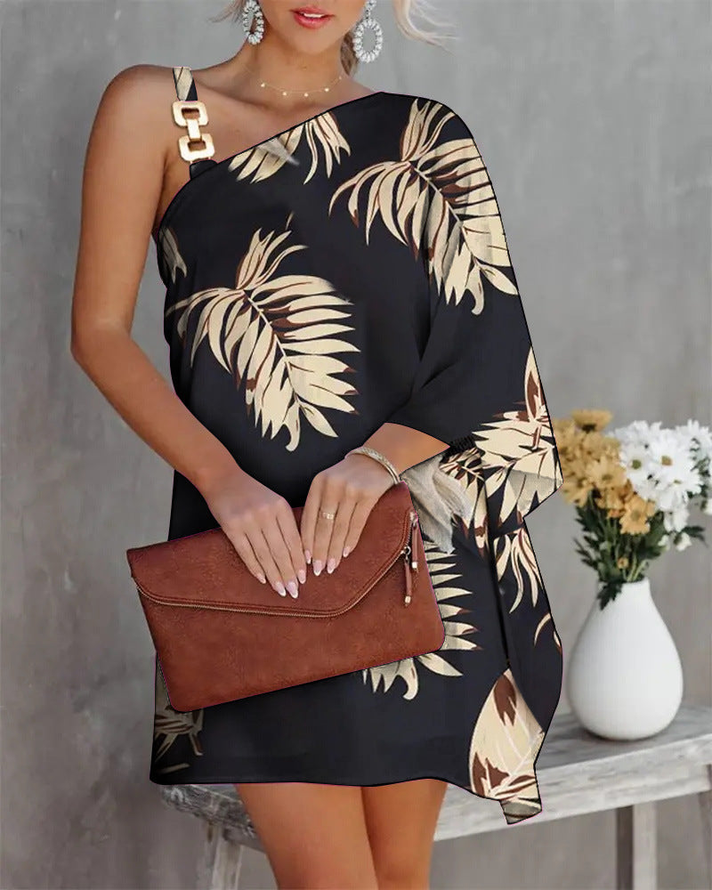 Ana® | Women'S Asymmetric Mini Dress With Decorative Shoulder Detail And Elegant Design