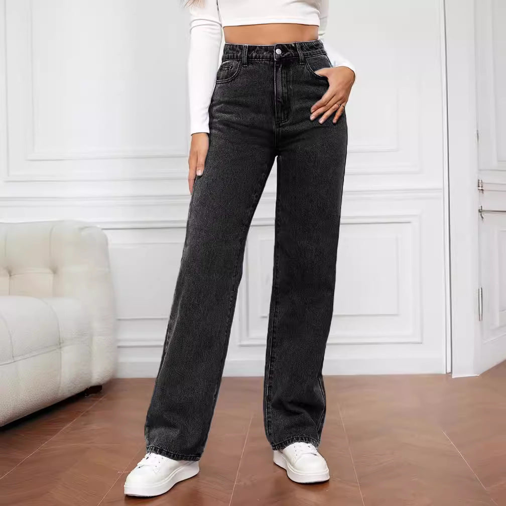 Women’s Jeans – High Waist – Straight Leg – Full Length – Classic Denim Styling