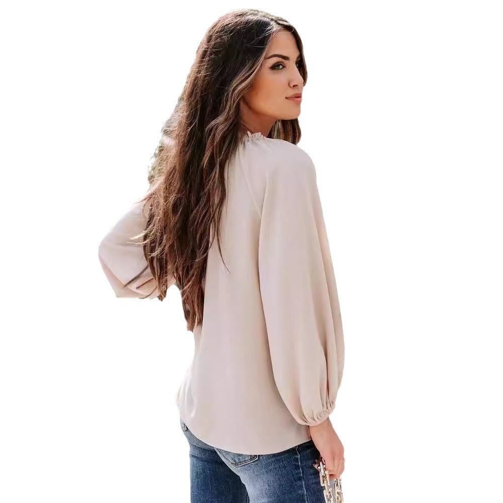 Azucena® | Women'S Blouse With Balloon Sleeves And V-Neck
