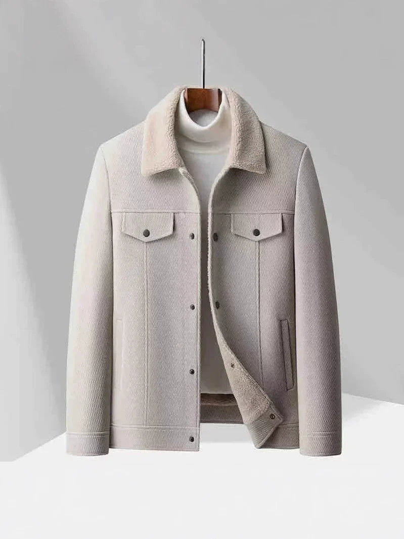 Men’s Velvet Jacket – Tailored Fit – Wool Lined – Lapel – Button Front – Chest Pockets