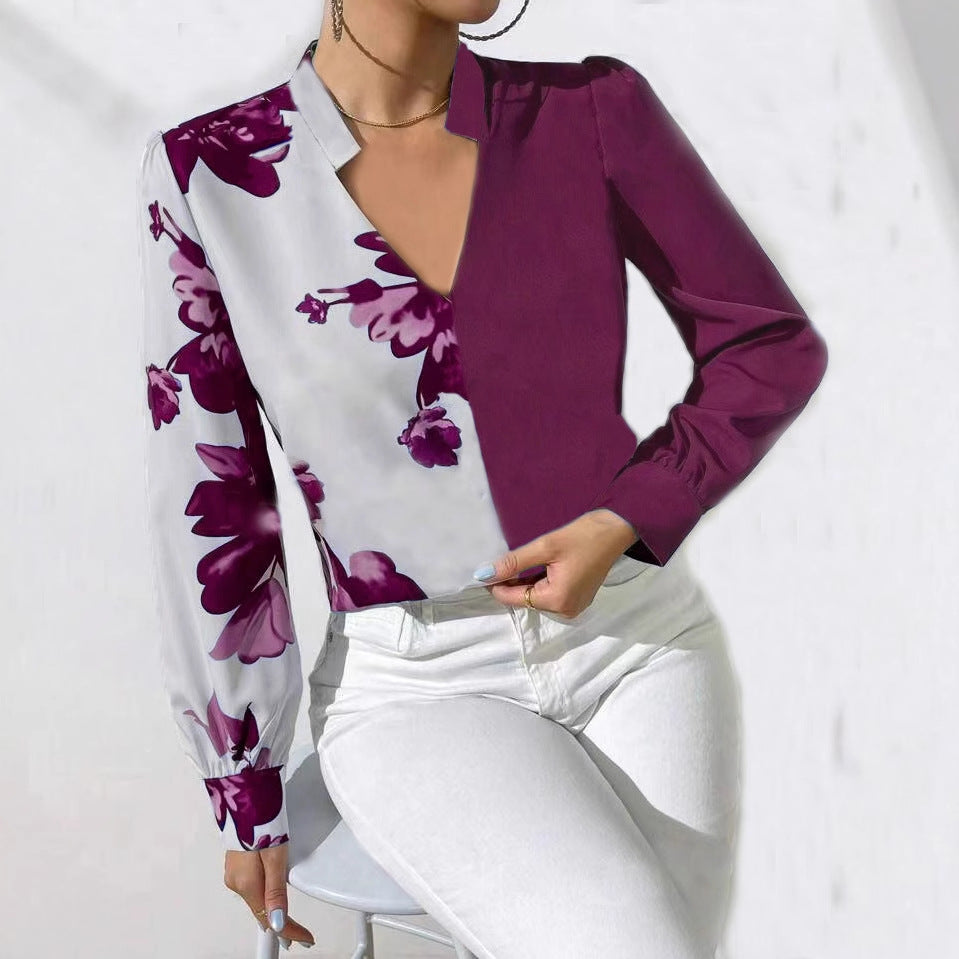 Ariadna® | Women'S Blouse With Asymmetric Cut And Floral Pattern