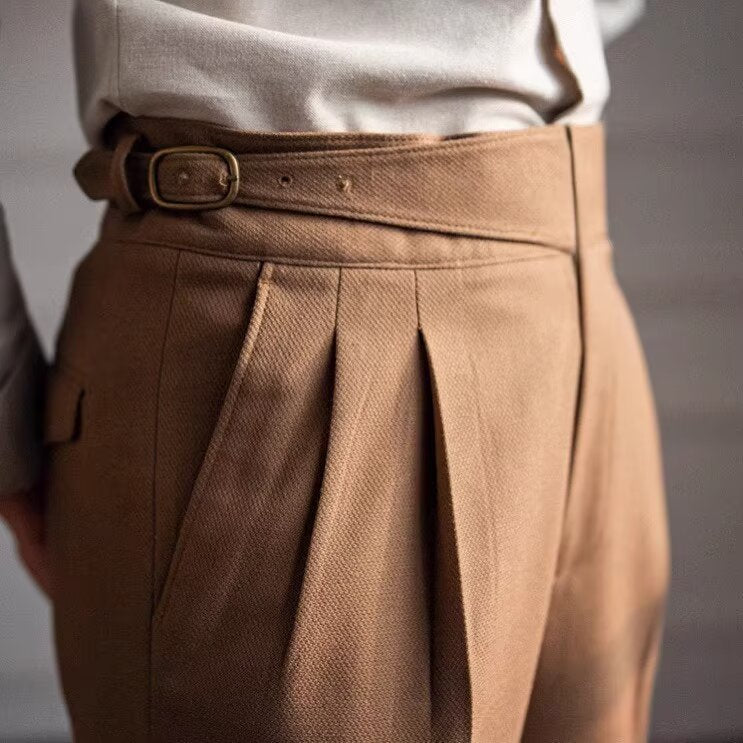 Kendall | Men's Tailored Pants - High Waist Wool Blend