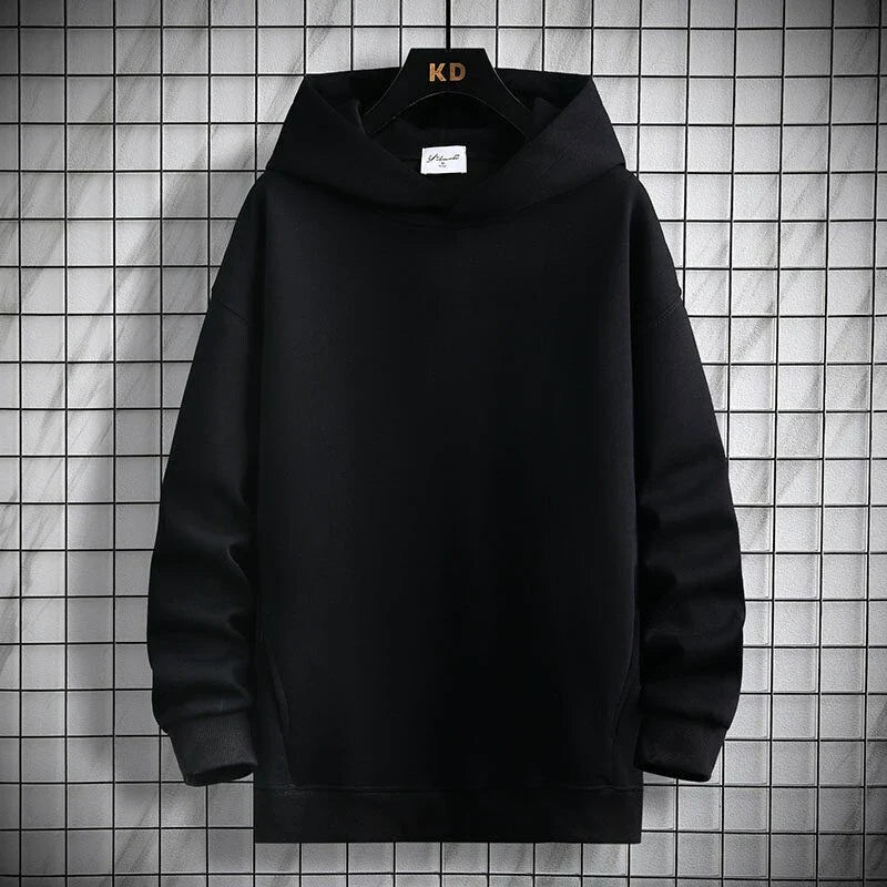 Men’s Hoodie – Oversized Loose Fit – Cotton Blend – V-Neck with Ribbed Cuffs
