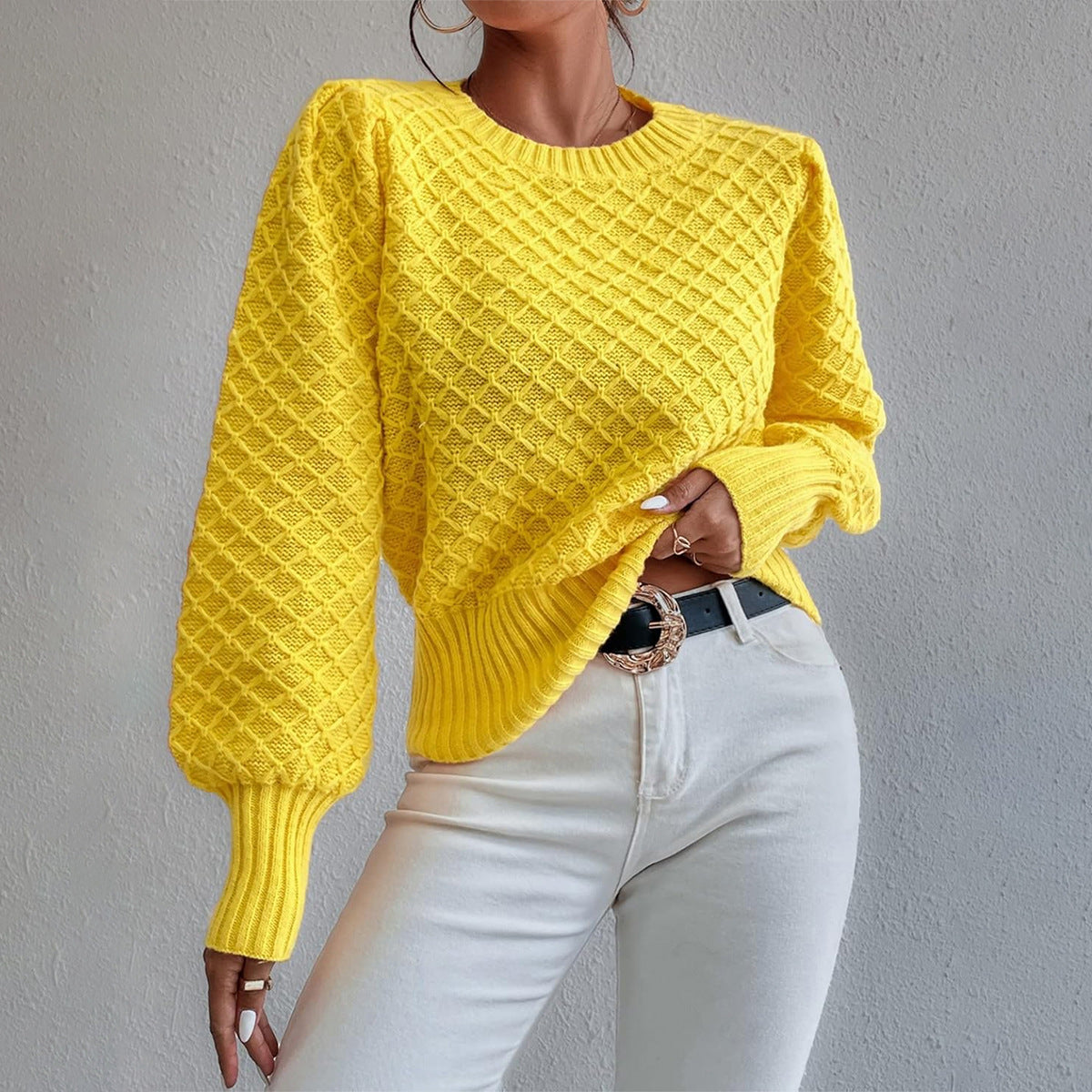 Cindy | Women's Textured Crewneck Sweater