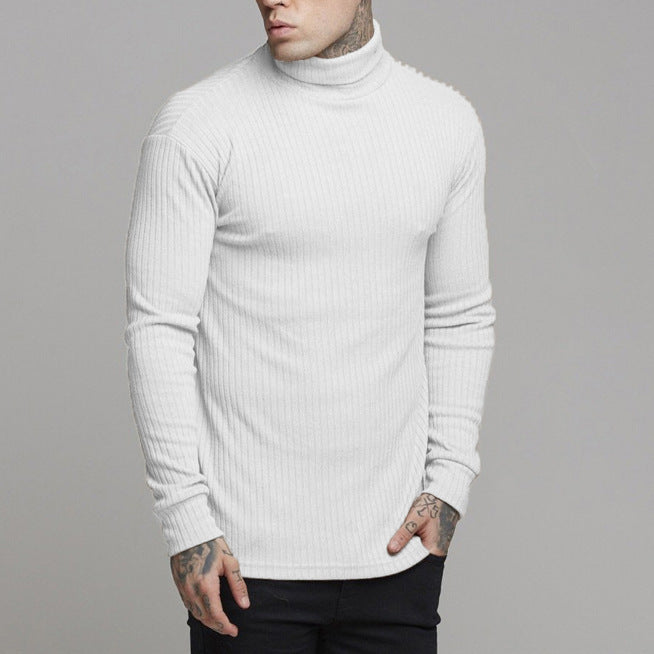 Men’s Turtleneck Sweater – Slim Fit – Ribbed Knit – Long Sleeve – Soft Cotton Blend