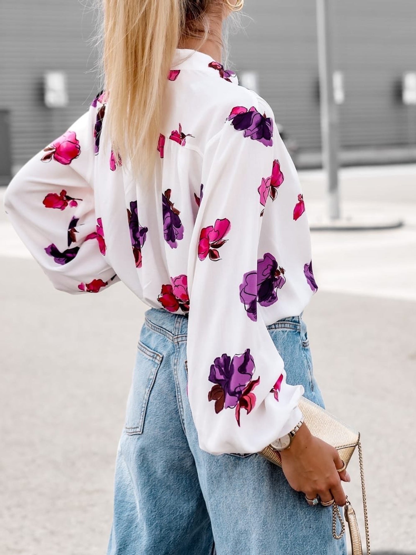 Edith® | Women'S Blouse With Floral Design And Elegant Button Placket
