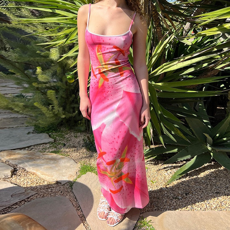 Denisse® | Women'S Floral Spaghetti Strap Maxi Dress